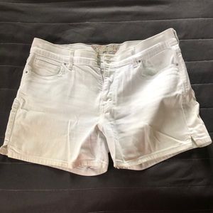 White jean shorts